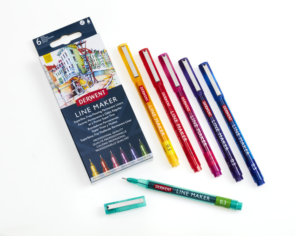 Liner 0.3mm Set 6 Profesional Derwent