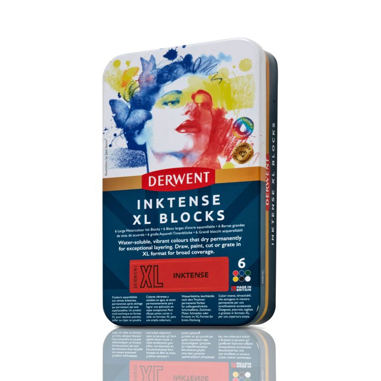 Carbune Xl Solubil Culori Diverse Cutie Metal 6/Set Inktense Derwent