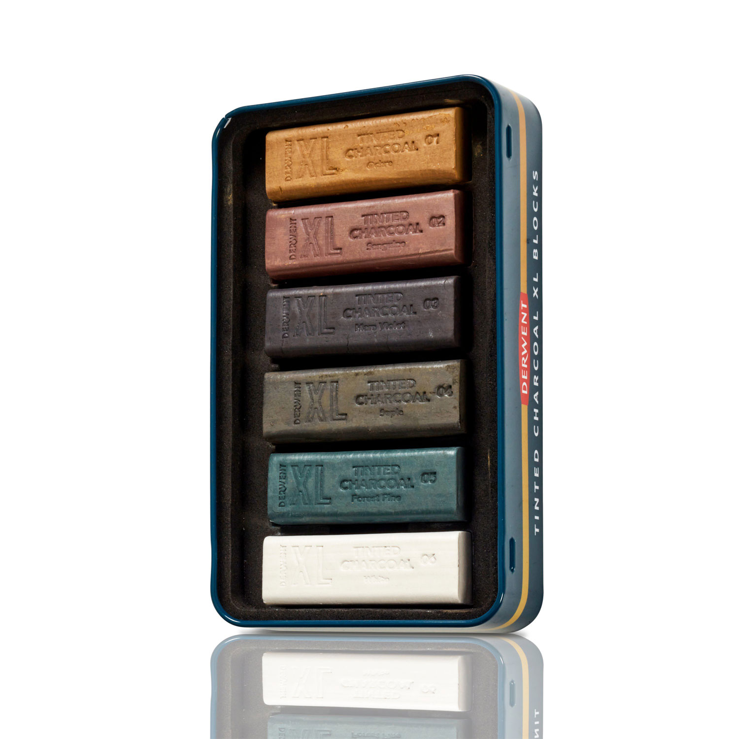 Carbune Xl Solubil Nuante Pamantii Cutie Metal 6/Set Inktense Derwent