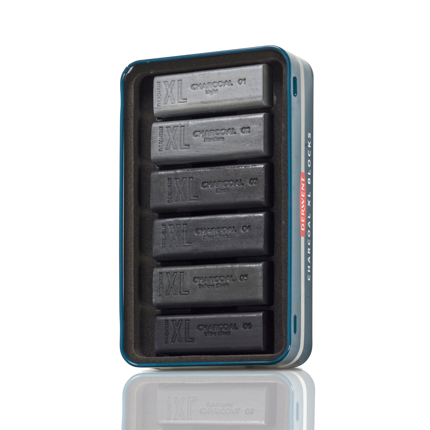 Carbune Xl Solubil Nuante Gri Cutie Metal 6/Set Inktense Derwent