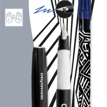 Blister Stilou Scolar Nxt Alb-Negru + 2 Cartuse Cerneala + Pic Eberhard Faber