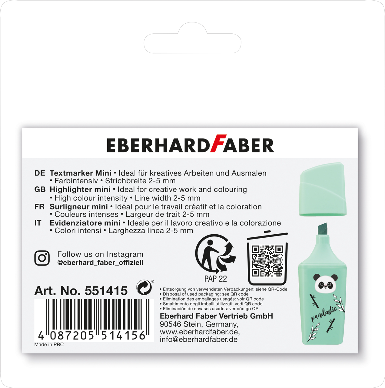 Textmarker Animale Set 4 Bucati Eberhard Faber
