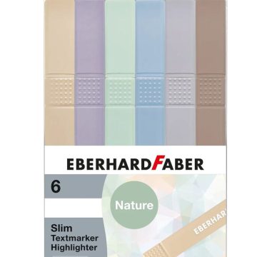 Textmarker Slim Patrat Set 6 Buc Nuante Naturale Eberhard Faber