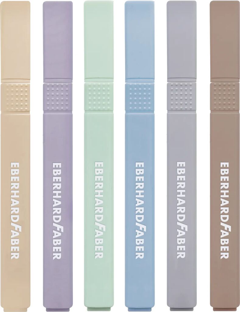 Textmarker Slim Patrat Set 6 Buc Nuante Naturale Eberhard Faber
