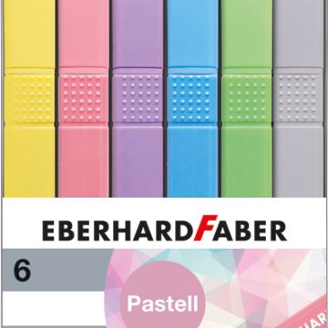 Textmarker Slim Patrat Set 6 Buc Pastel Eberhard Faber