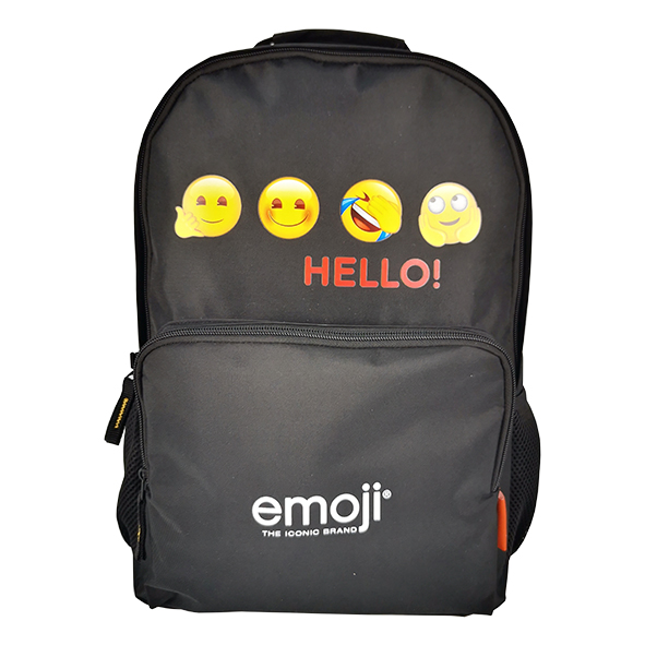 Ghiozdan Gimnaziu Emoji Clasic Negru Hello Pigna