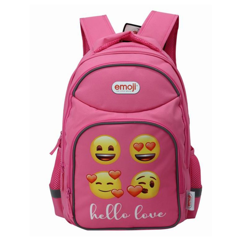 Ghiozdan Gimnaziu Emoji Clasic Roz 3 Fermoare Pigna