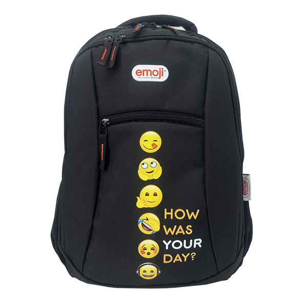 Ghiozdan Gimnaziu Emoji Clasic Negru 4 Fermoare Pigna