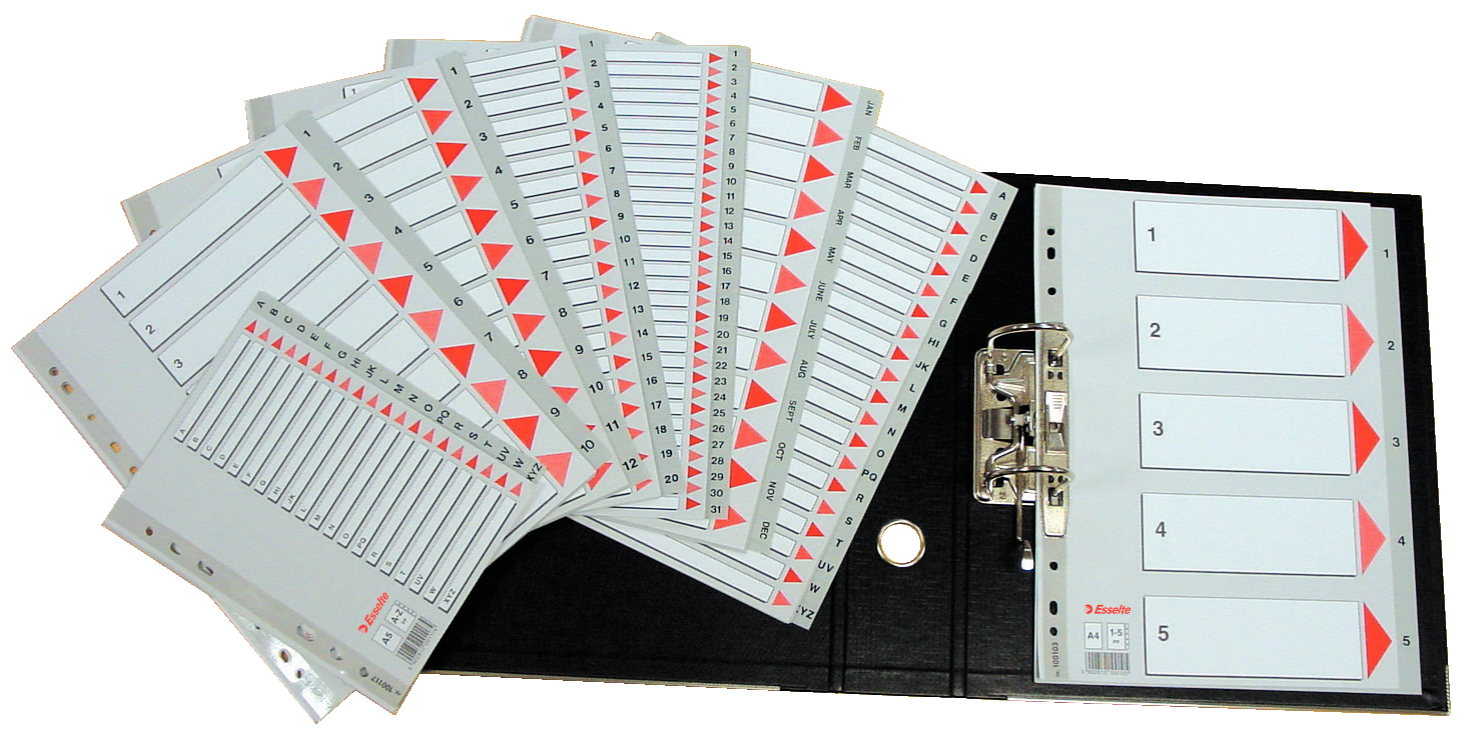 Separatoare Index Plastic 1-5 Esselte