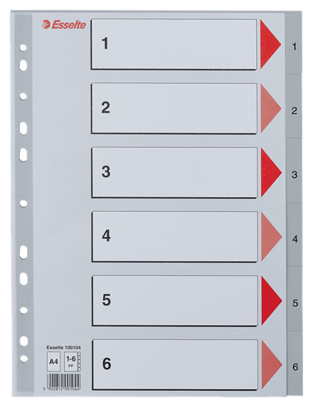 Separatoare Index Plastic 1-6 Esselte