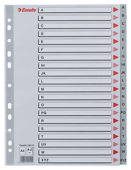 Separatoare Index Plastic A-Z Esselte