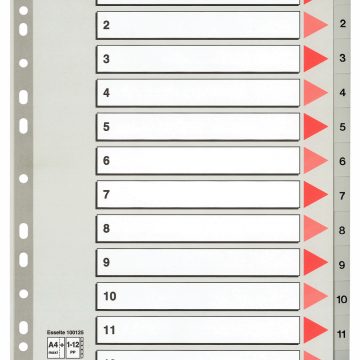 Separatoare Index Plastic 1-12 Maxi Esselte