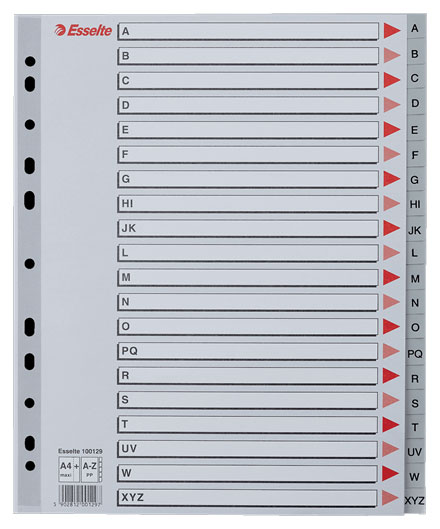 Separatoare Index Plastic A-Z Maxi Esselte