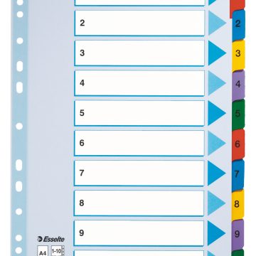 Separatoare Index Carton 1-10 Mylar Esselte