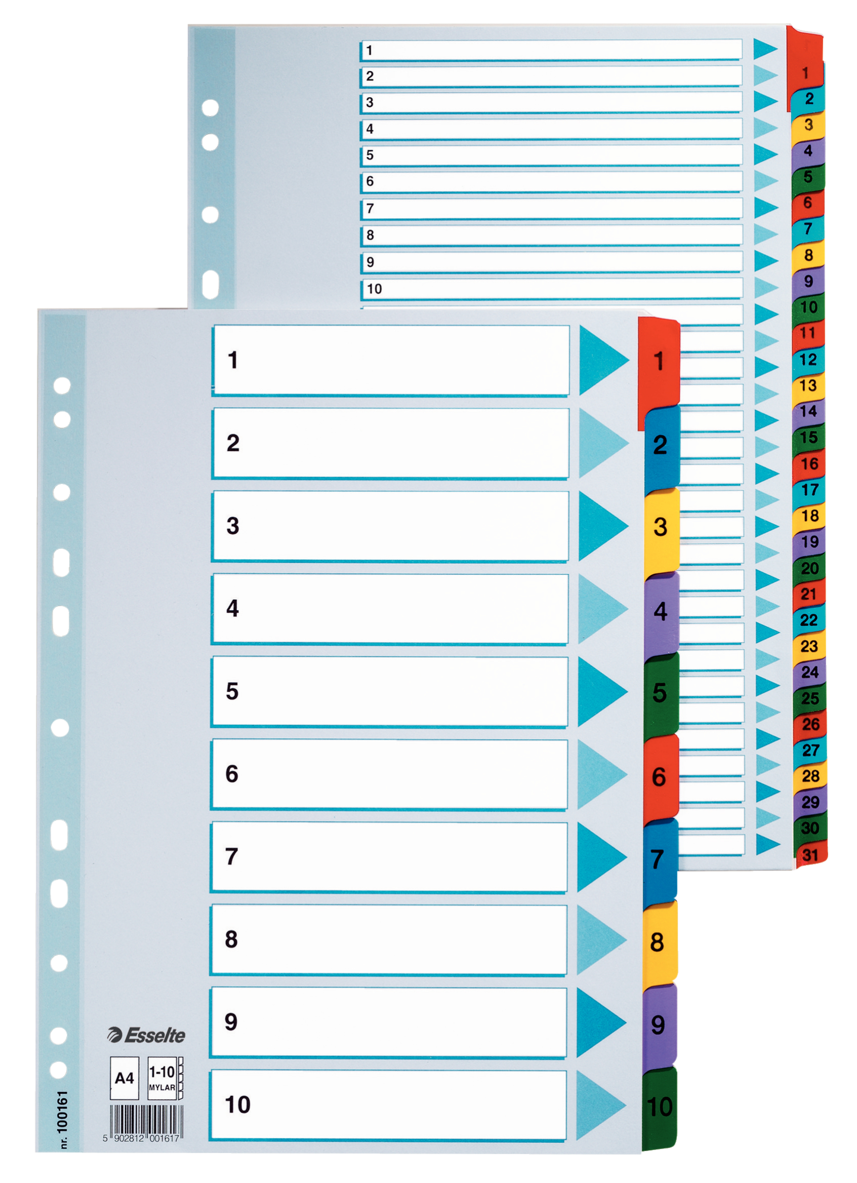 Separatoare Index Carton 1-10 Mylar Esselte
