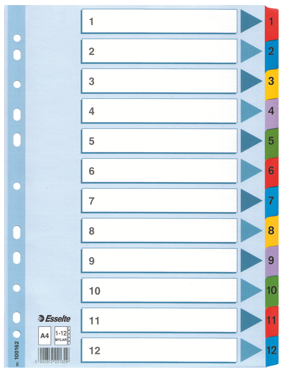 Separatoare Index Carton 1-12 Mylar Esselte