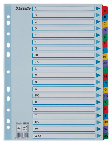Separatoare Index Carton A-Z Mylar Esselte