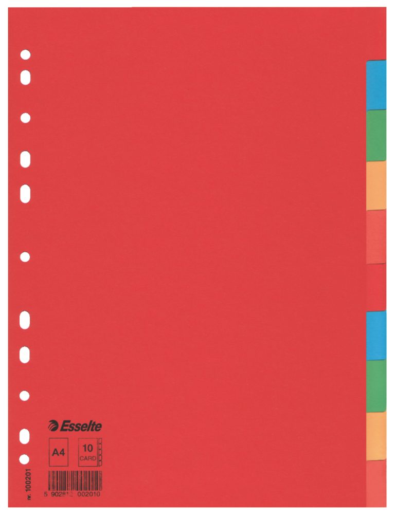 Separatoare Index Carton 10 Culori Economy Esselte