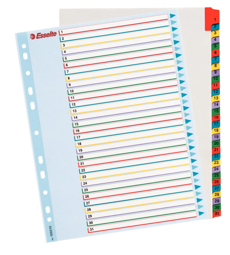 Separatoare Index Plastic 1-31 Reinscriptibil Esselte