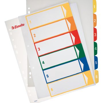 Separatoare Index Plastic 1-6 Imprimabil Esselte