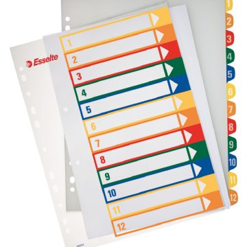 Separatoare Index Plastic 1-12 Imprimabil Esselte
