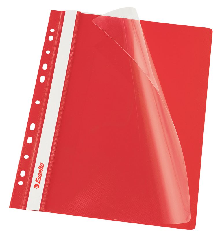 Dosar Plastic Cu Sina Si Multiperforatii Rosu 10/Set Esselte