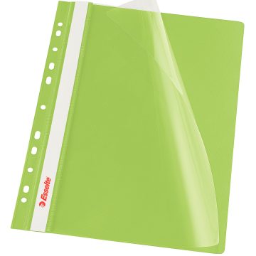 Dosar Plastic Cu Sina Si Multiperforatii Verde 10/Set Esselte