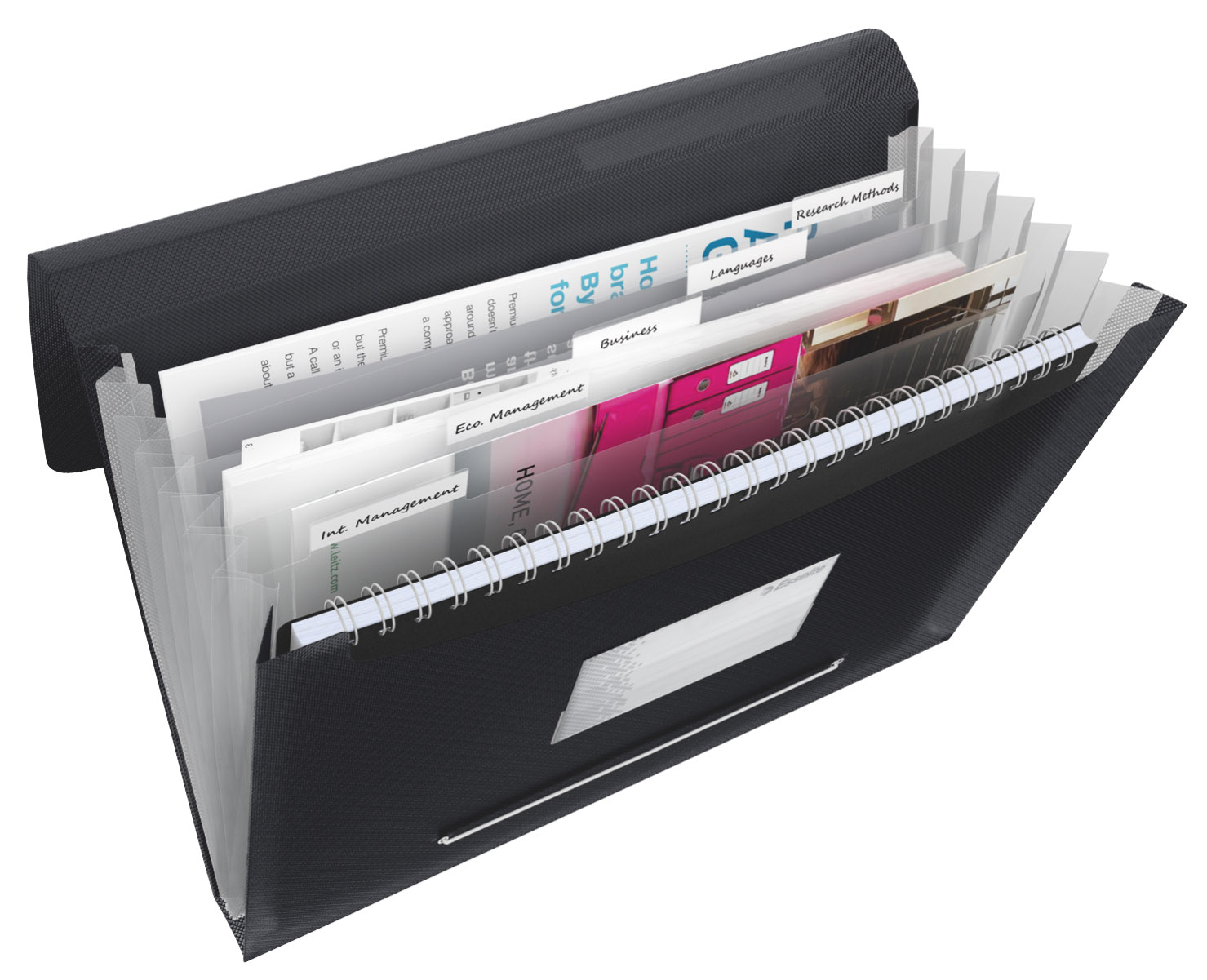 Mapa Plastic 6 Compartimente Neagra Vivida Esselte