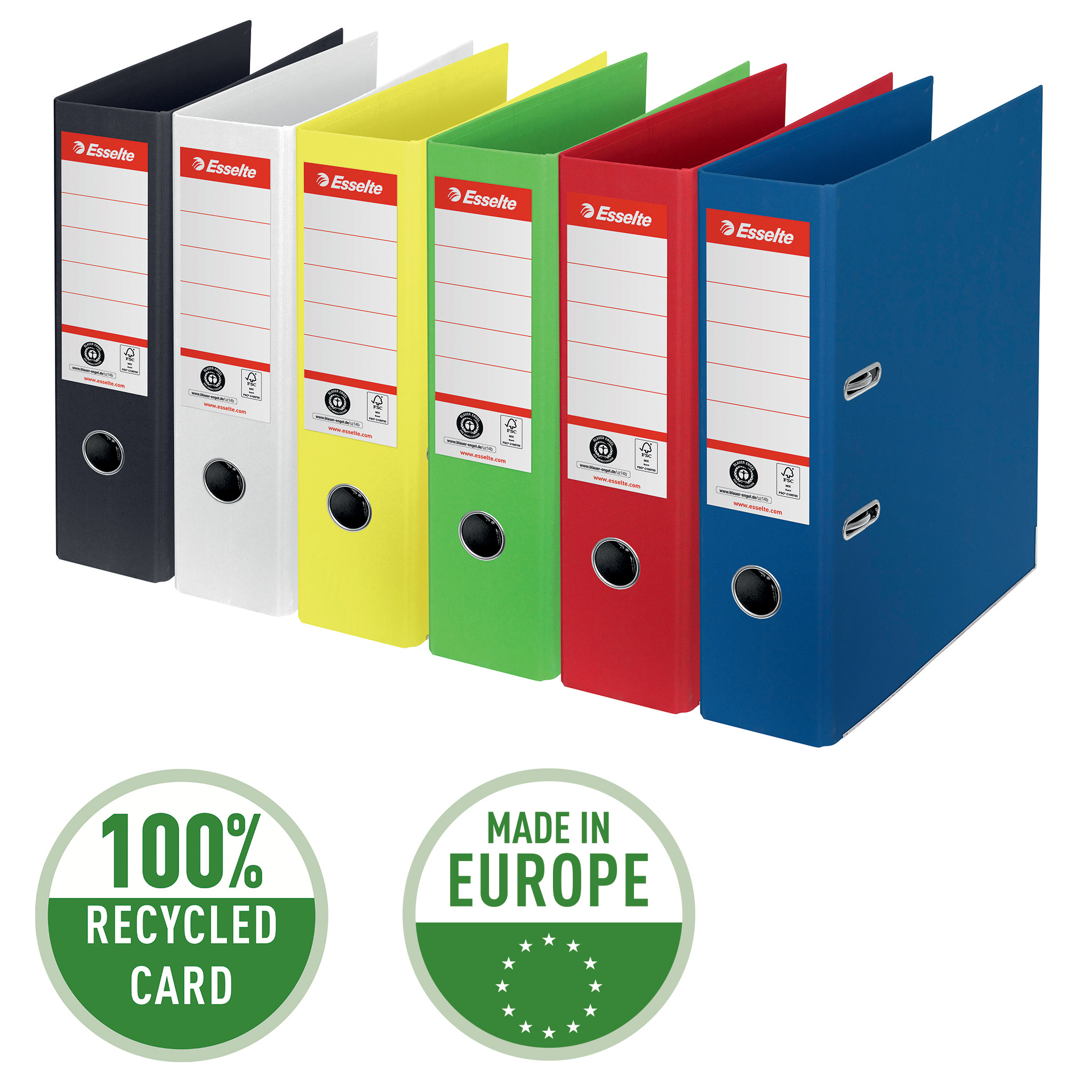 Biblioraft Carton Reciclat 7.5cm Albastru Nr1 Power Fsc Esselte
