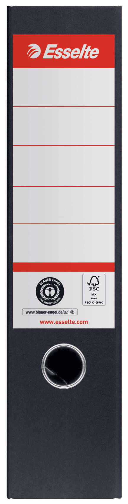 Biblioraft Carton Reciclat 7.5cm Negru Nr1 Power Fsc Esselte