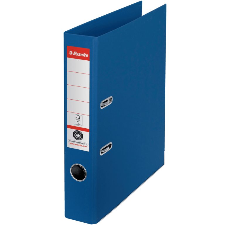 Biblioraft Carton Reciclat 5cm Albastru Nr1 Power Fsc Esselte