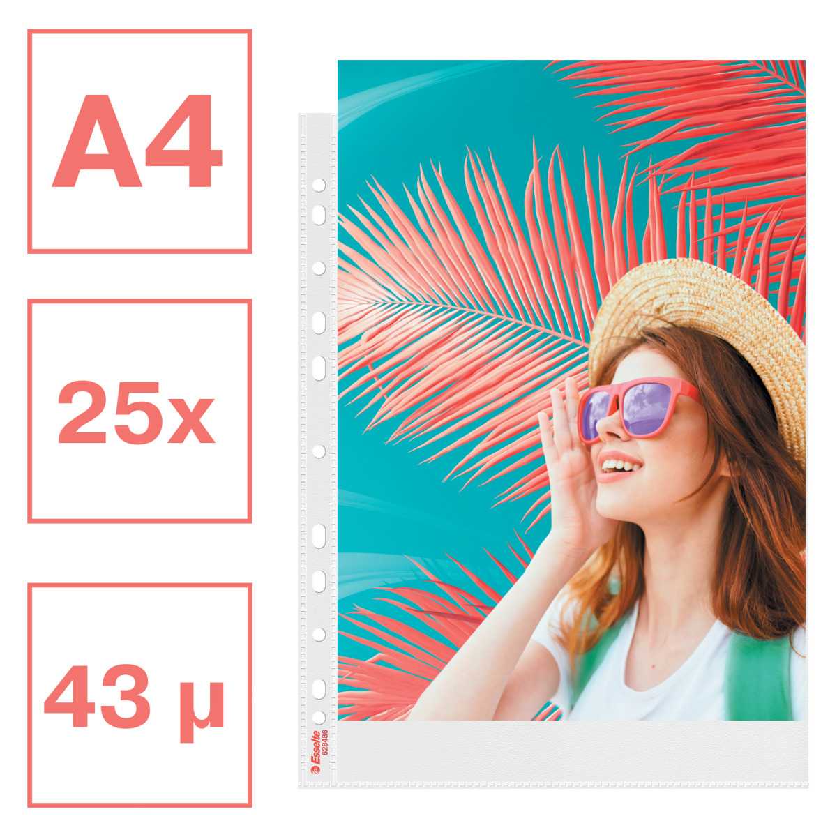 Folie Protectie A4 43 Microni 25/Set Reciclabila Colour'Breeze Esselte