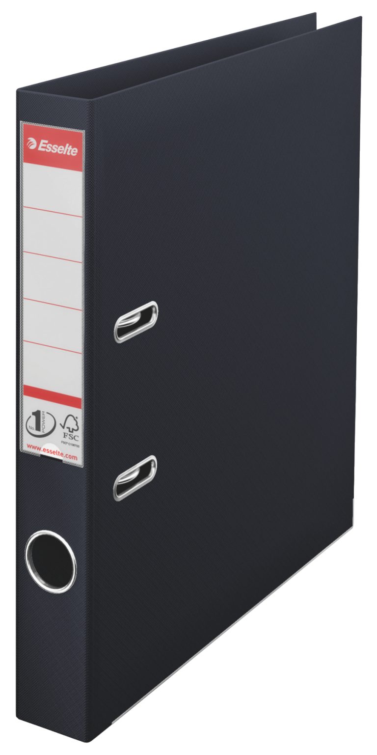 Biblioraft Plastifiat Int-Ext 5cm Negru Vivida Nr1 Power Esselte