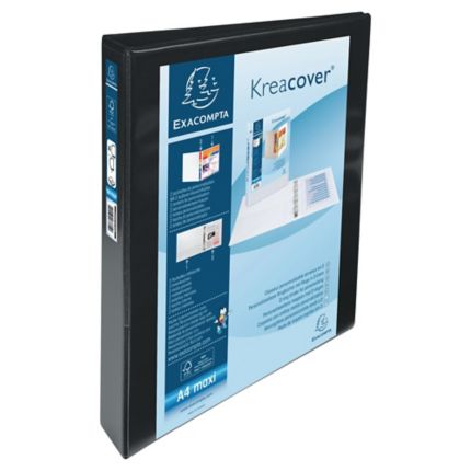 Caiet Mecanic A4+ 4 Inele 44mm 2 Buzunare Kreacover Negru Exacompta
