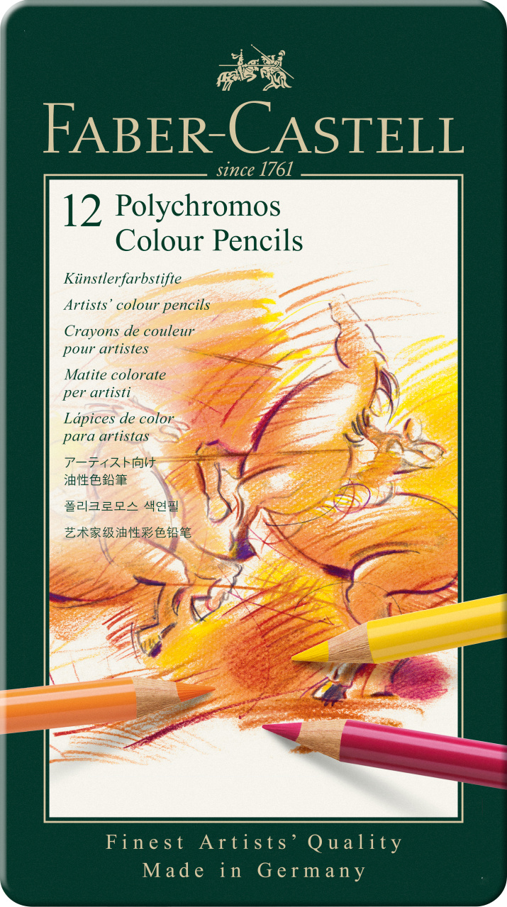 Creioane Colorate 12 Culori Polychromos Faber-Castell