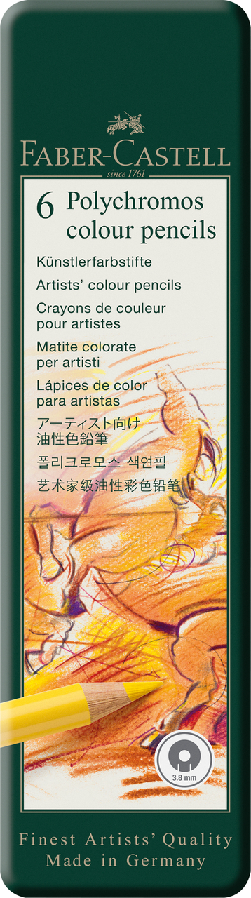 Creioane Colorate 6 Culori Polychromos Faber-Castell