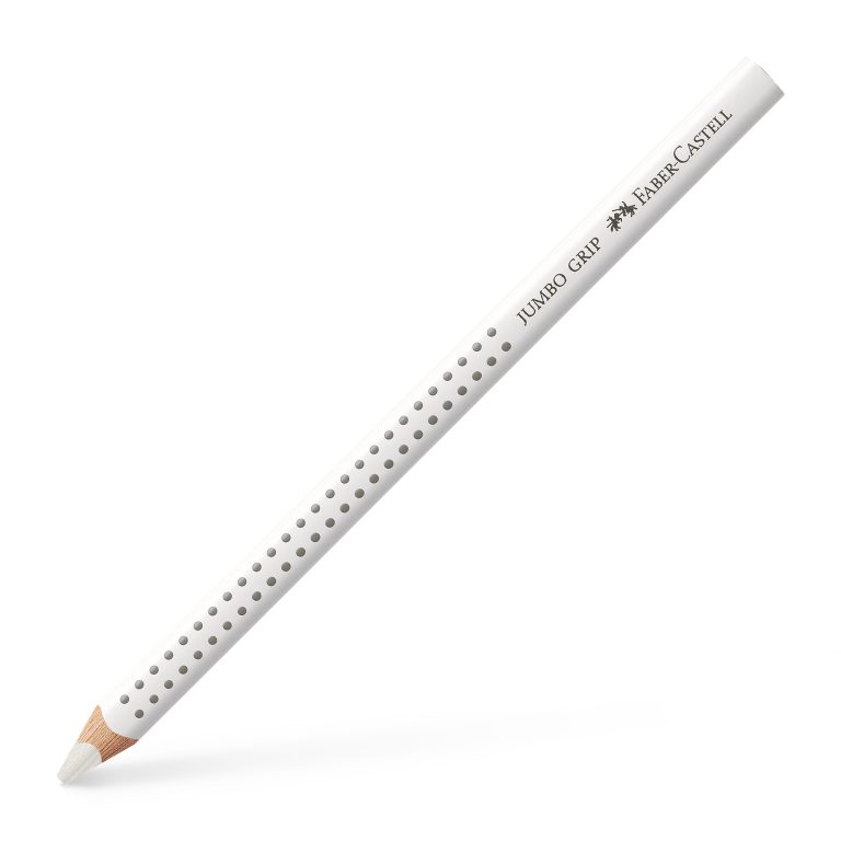 Creion Colorat Jumbo Grip Alb Faber-Castell