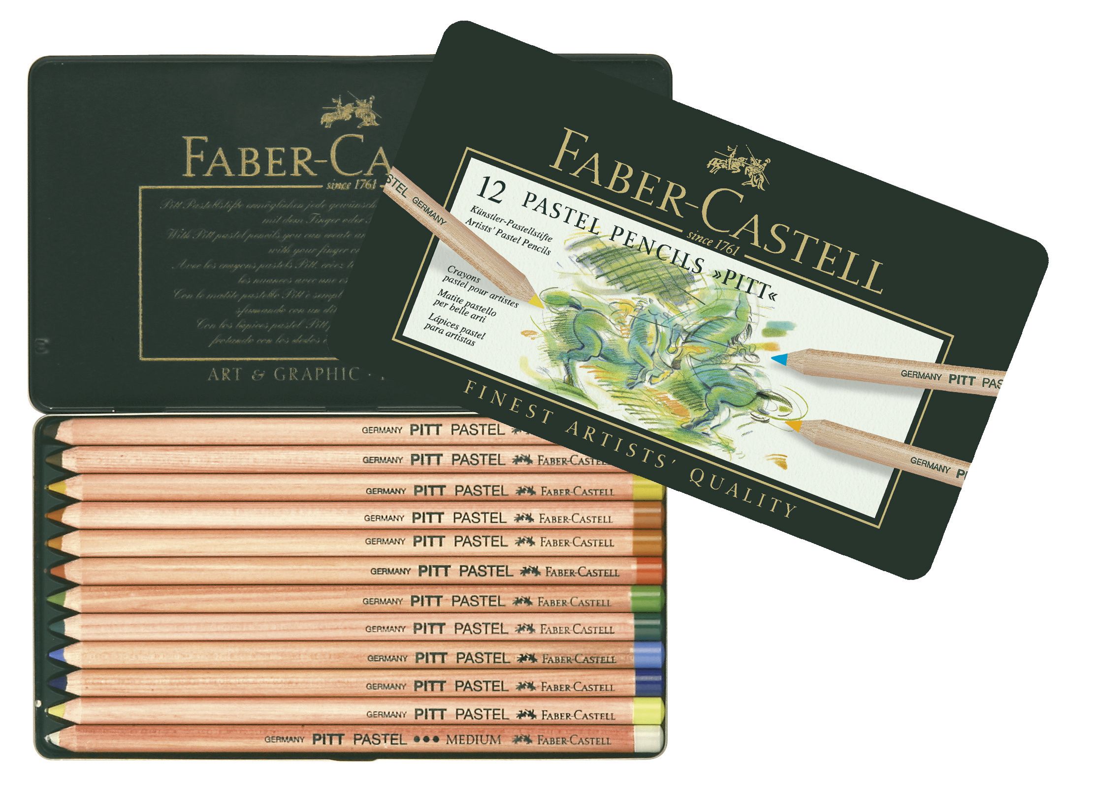 Creioane Pastel Pitt 12 Culori Faber-Castell