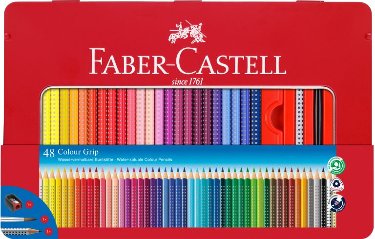 Creioane Colorate 48 Culori Cutie Metal Grip 2001 Faber-Castell