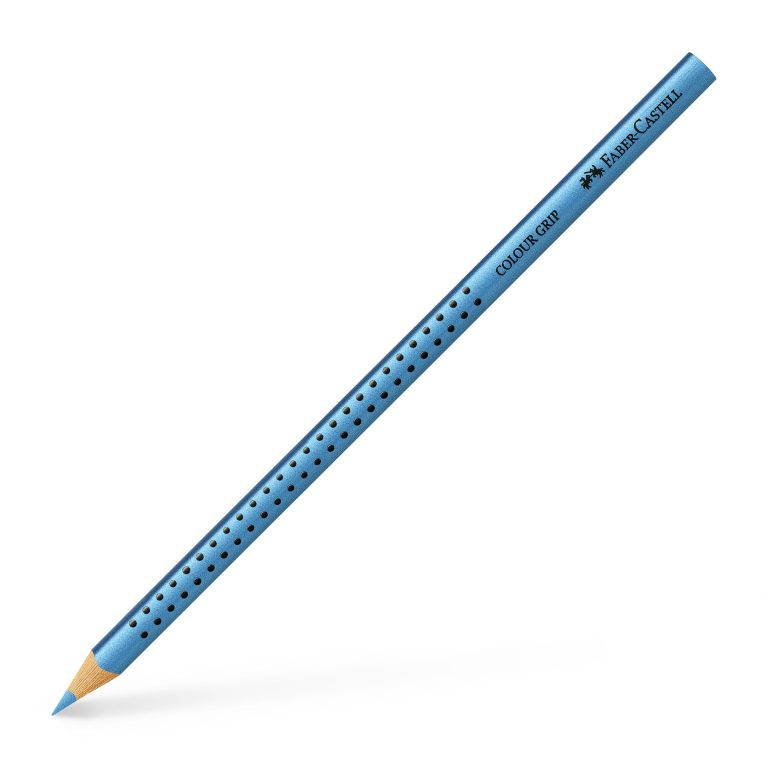 Creion Colorat Grip Albastru Metalizat Faber-Castell