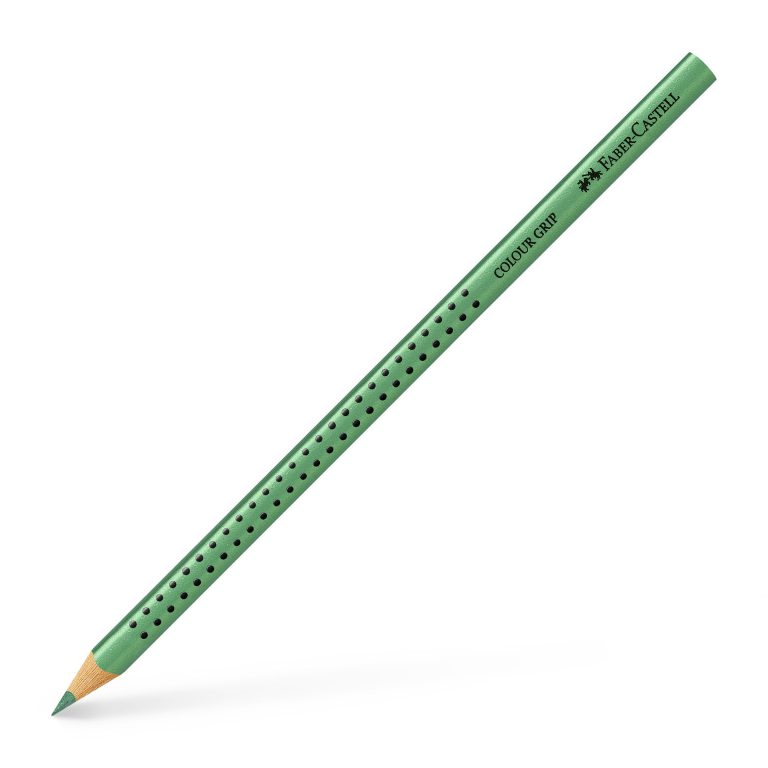 Creion Colorat Grip Verde Metalizat Faber-Castell