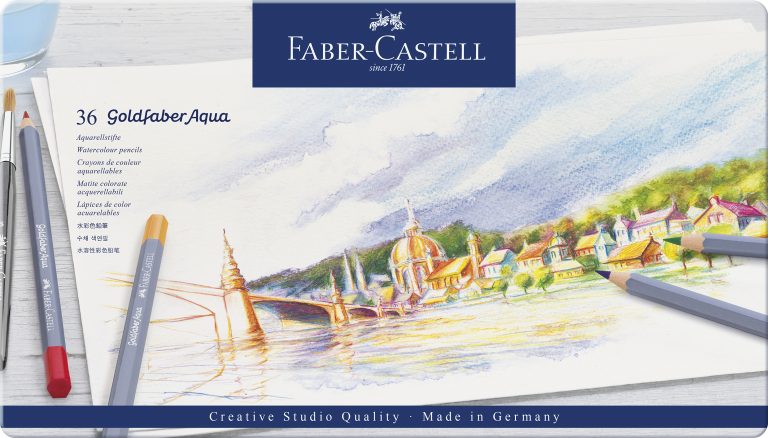 Creioane Colorate Aquarelle 36 Culori Goldfaber Cut. Metal Faber