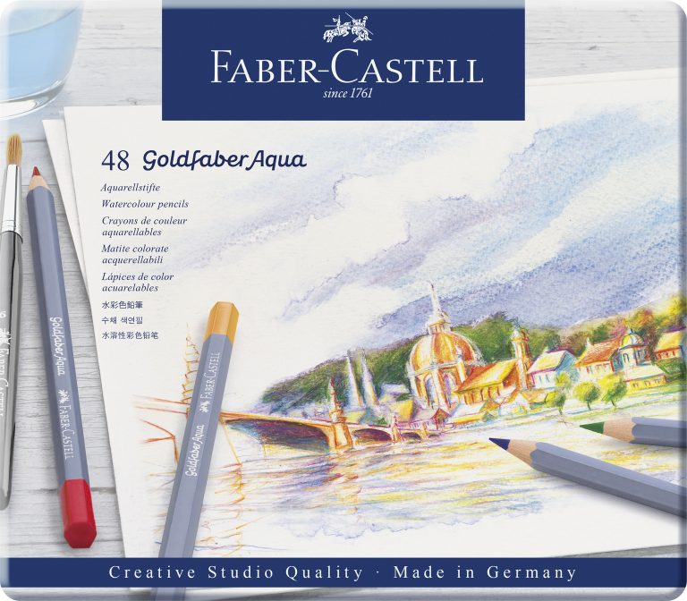 Creioane Colorate Aquarelle 48 Culori Goldfaber Cut. Metal Faber