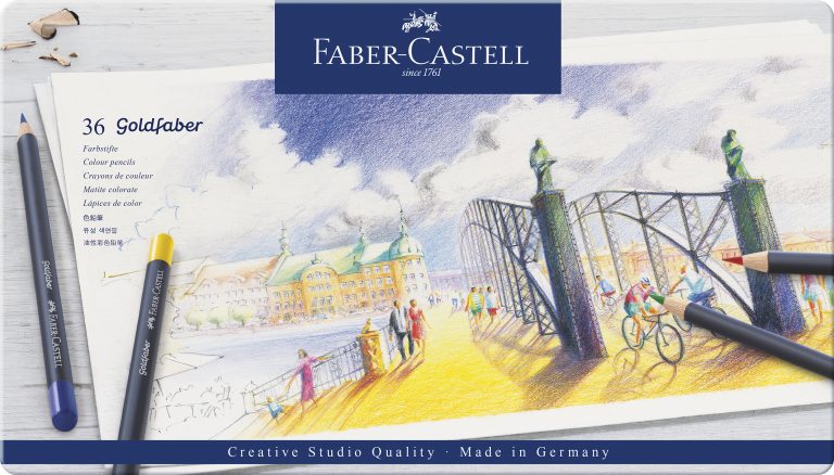 Creioane Colorate 36 Culori Goldfaber Cutie Metal Faber-Castell