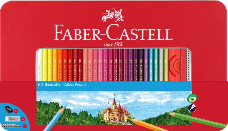 Creioane Colorate 60 Culori Cutie Metal Faber-Castell