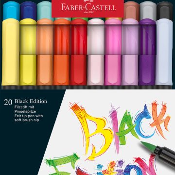Brush Pens Black Edition Set 20 Culori Faber-Castell