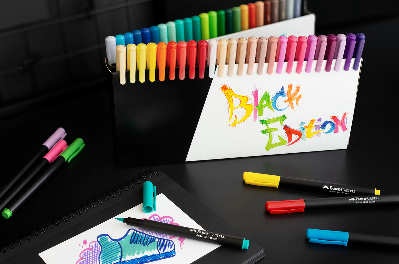 Brush Pens Black Edition Set 50 Culori Faber-Castell