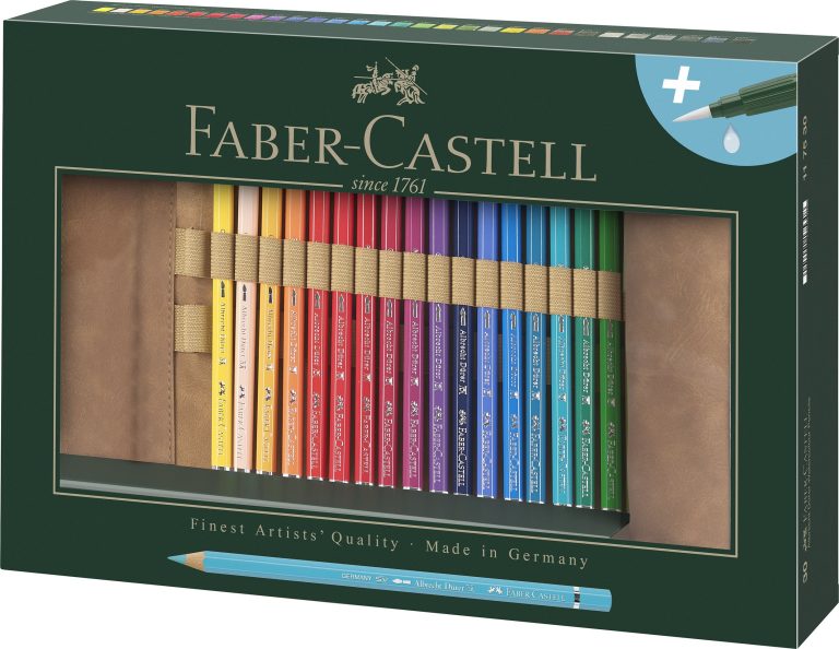 Rollup 30 Creioane Colorate A.Durer + Accesorii Faber-Castell