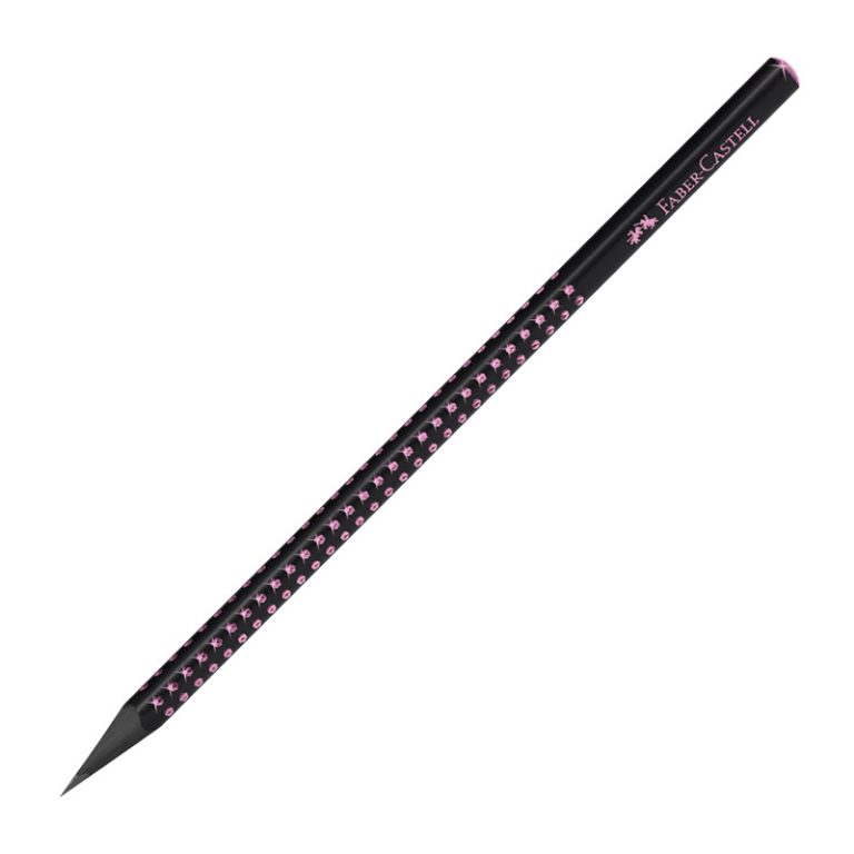 Creion Grafit B Grip Sparkle Lemn Negru Midnight Rose Faber-Castell