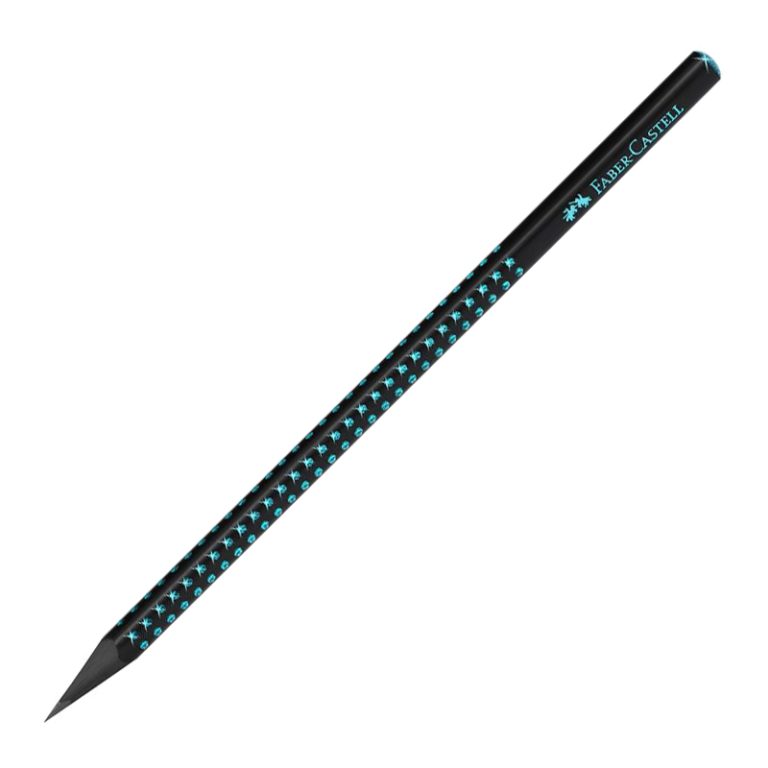 Creion Grafit B Grip Sparkle Lemn Negru Midnight Ocean Faber-Castell